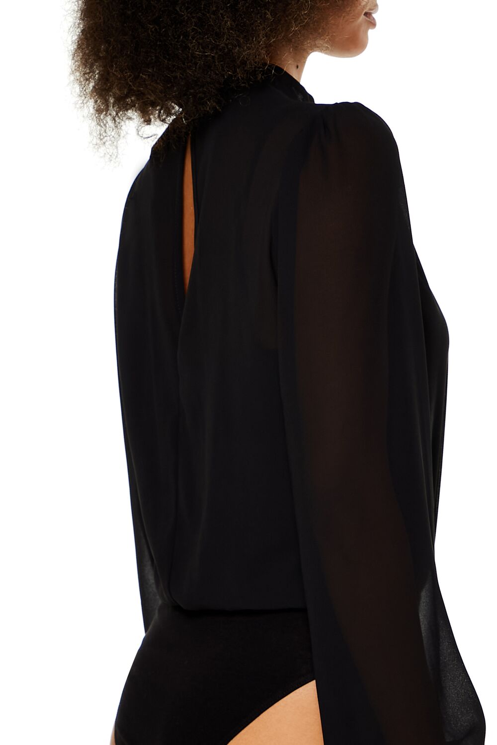 Chiffon Mock Neck Bodysuit - Image 11