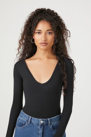 Long-Sleeve V-Neck Bodysuit