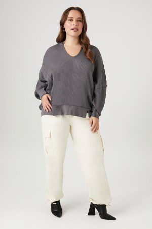 Plus Size Drawstring-Hem Cargo Pants