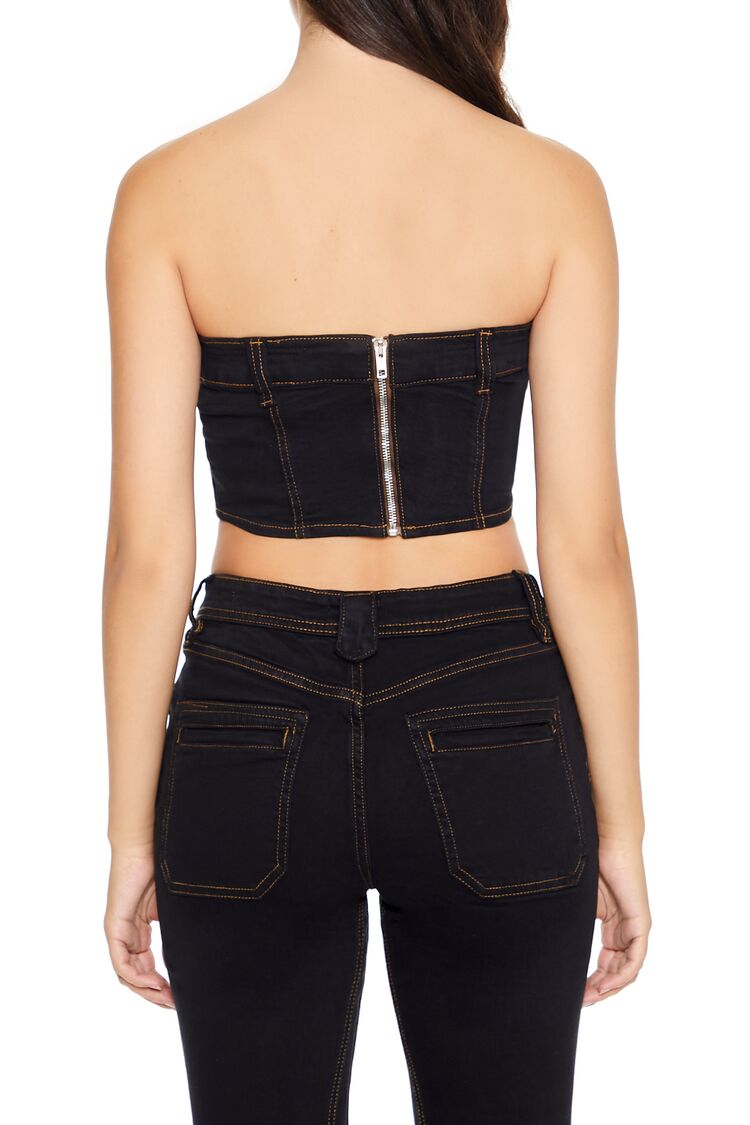 Reworked Denim Tube Crop Top - Image 3