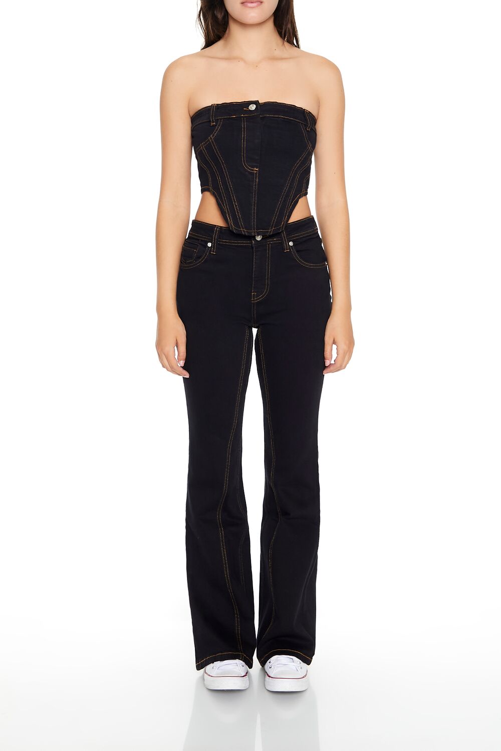 Reworked Denim Tube Crop Top - Image 4