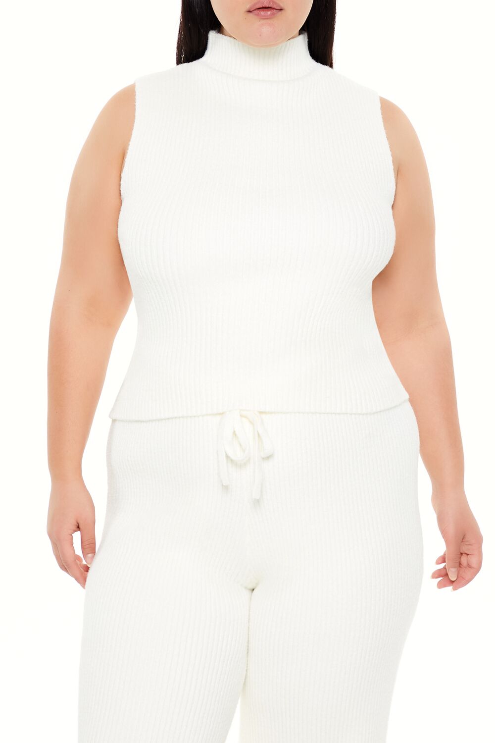 Plus Size Sweater-Knit Turtleneck Crop Top