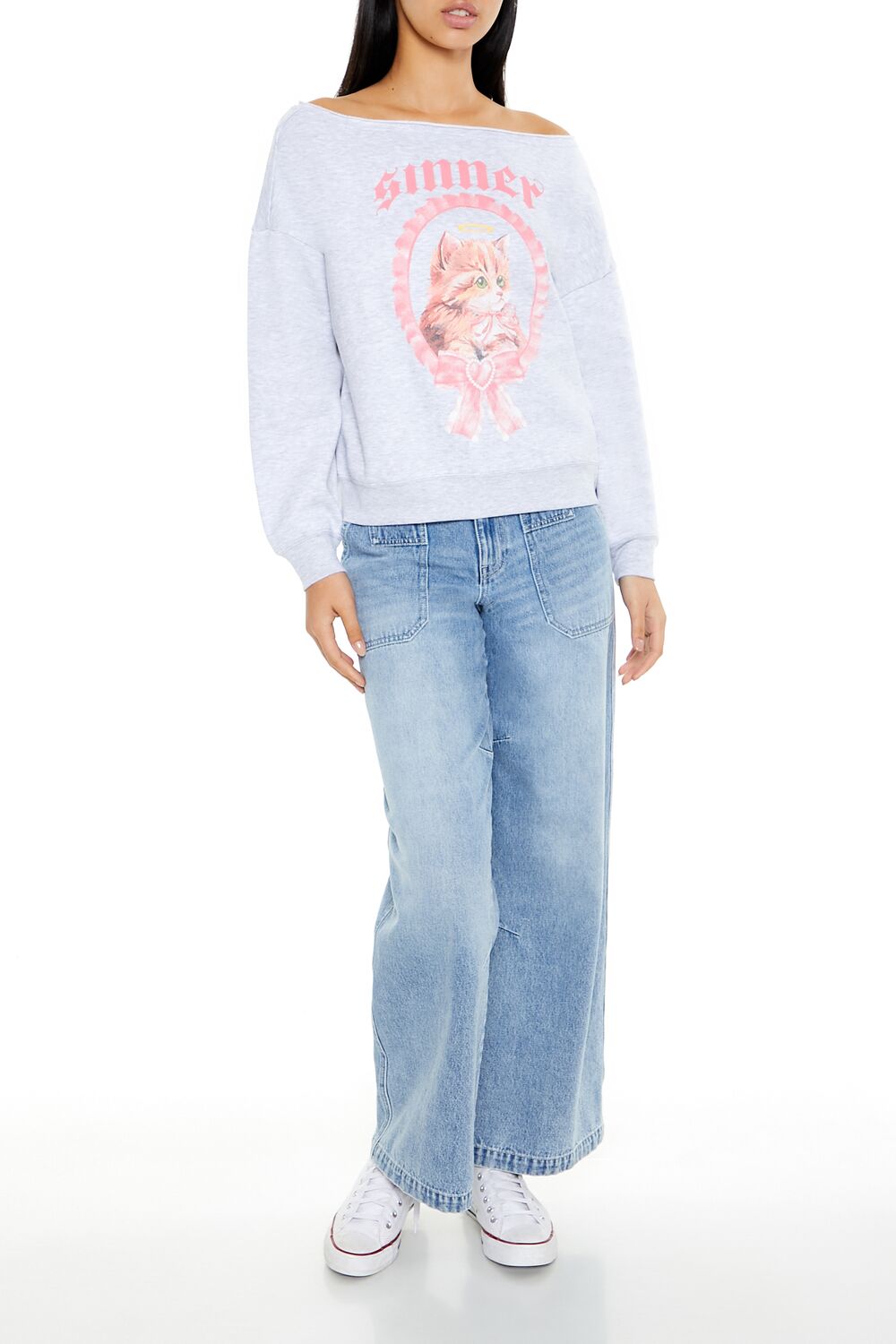 Sinner Kitten Graphic Pullover - Image 2