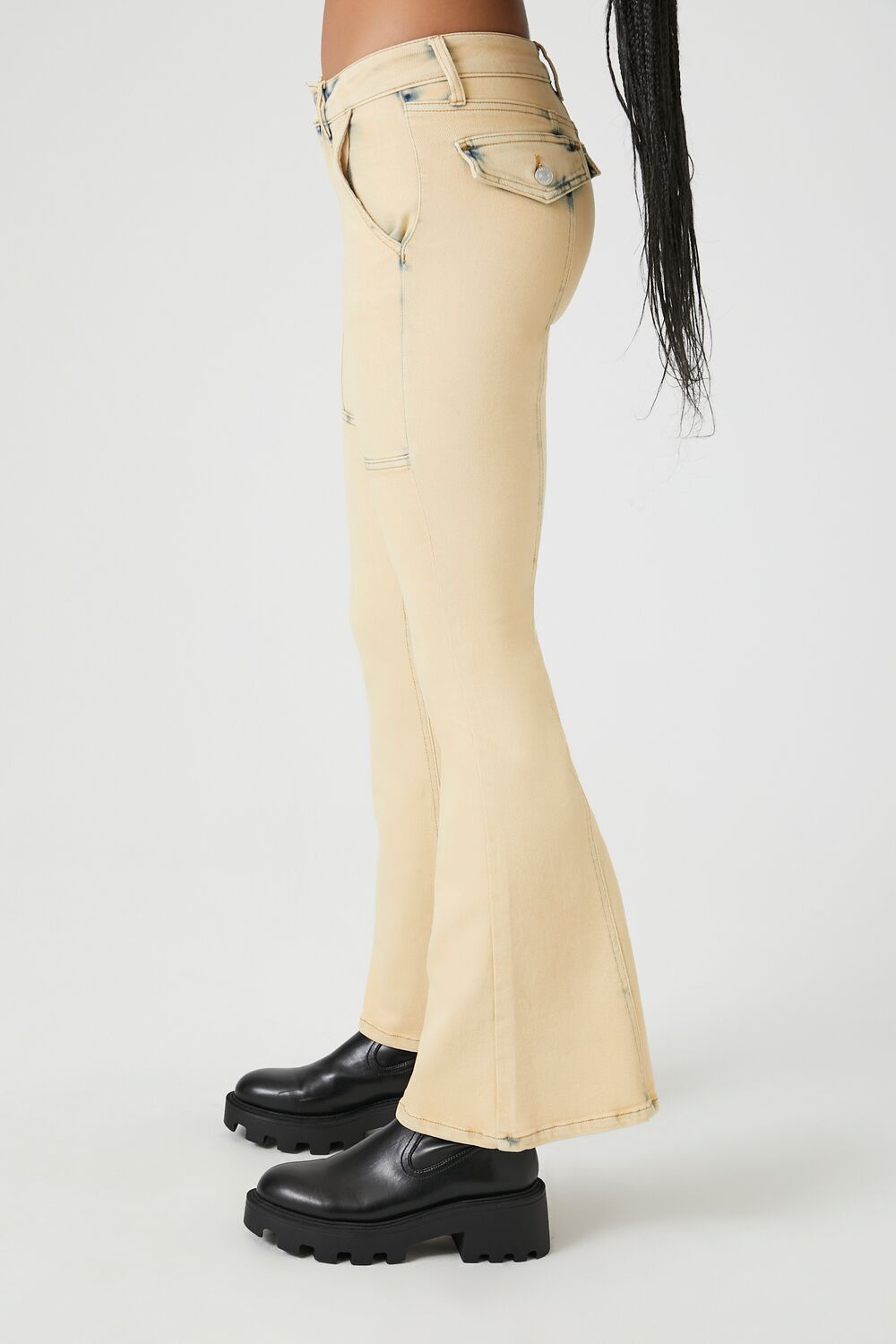 Bleach Wash Flare Jeans - Image 2