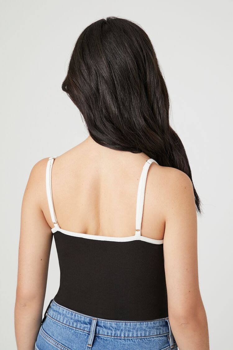 Ribbed Knit Ringer Cami Bodysuit - Image 3