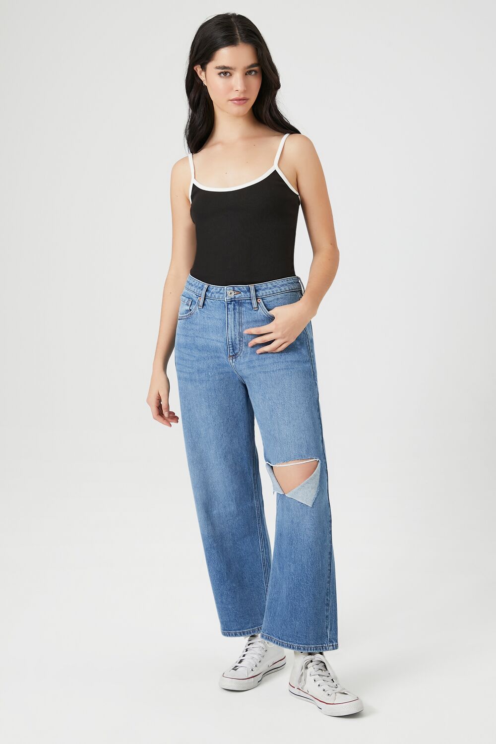 Ribbed Knit Ringer Cami Bodysuit - Image 4