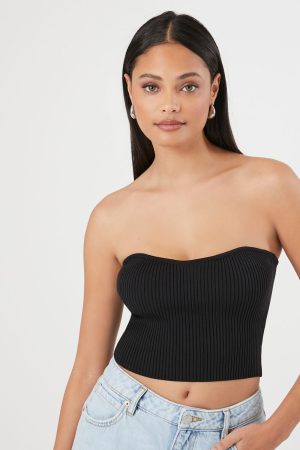 Sweater-Knit Cropped Tube Top