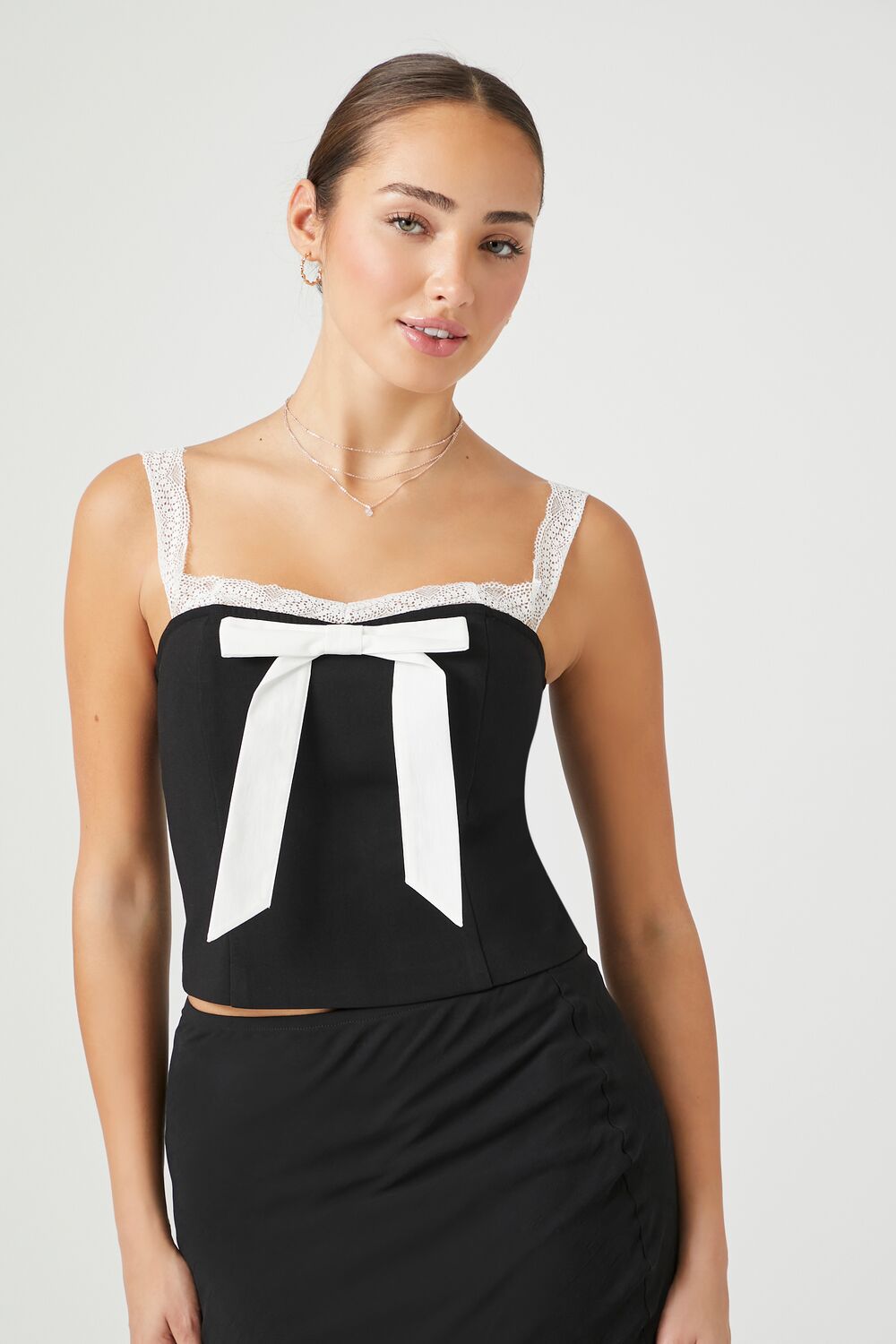 Bow Lace-Trim Cami