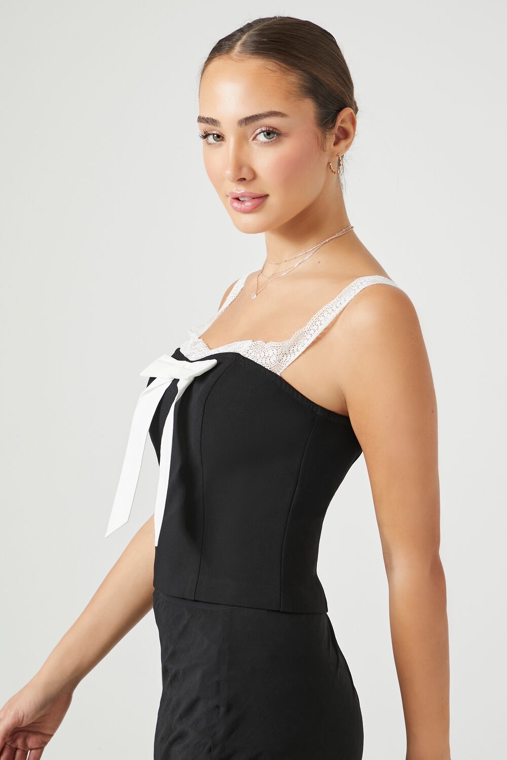 Bow Lace-Trim Cami - Image 2