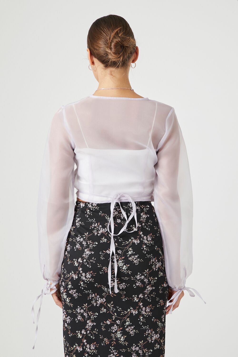 Sheer Organza Wrap Top - Image 3