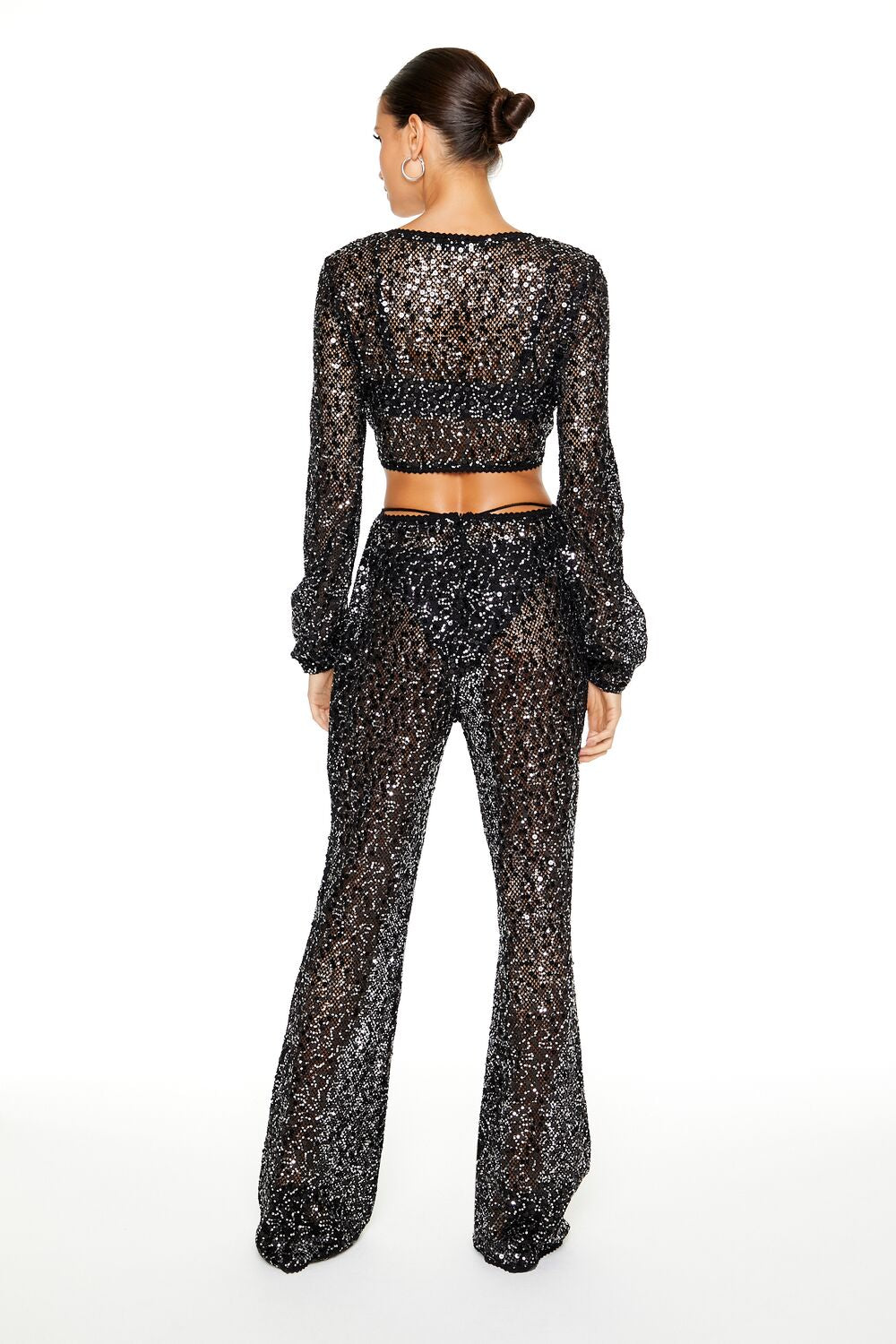 Sequin Crop Top & Pants Set - Image 4