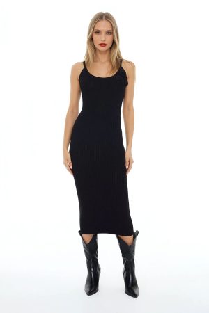 Crochet Rosette Cami Midi Dress