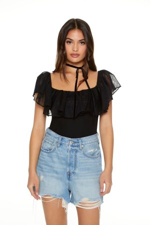 Ruffle-Trim Bodysuit