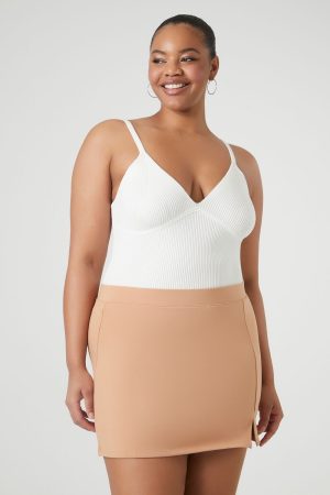 Plus Size Fitted Mini Skirt