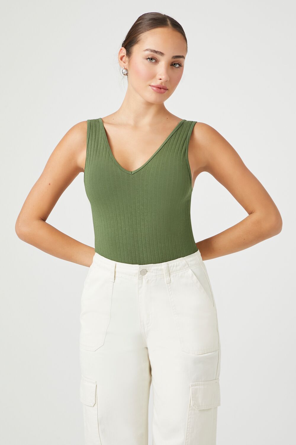 Seamless Ribbed Tank Bodysuit - Image 11