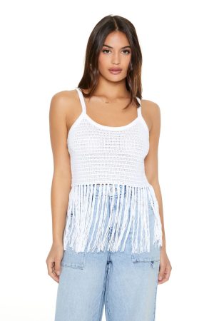 Crochet Sweater-Knit Fringe Cami
