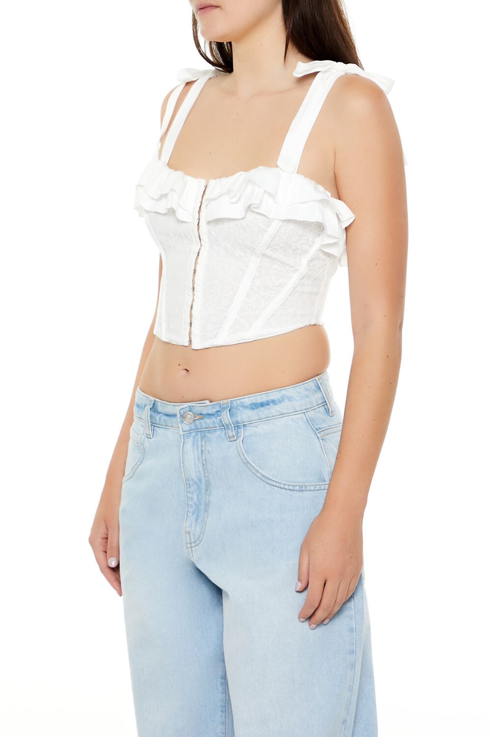 Lace Tie-Strap Corset Top - Image 25