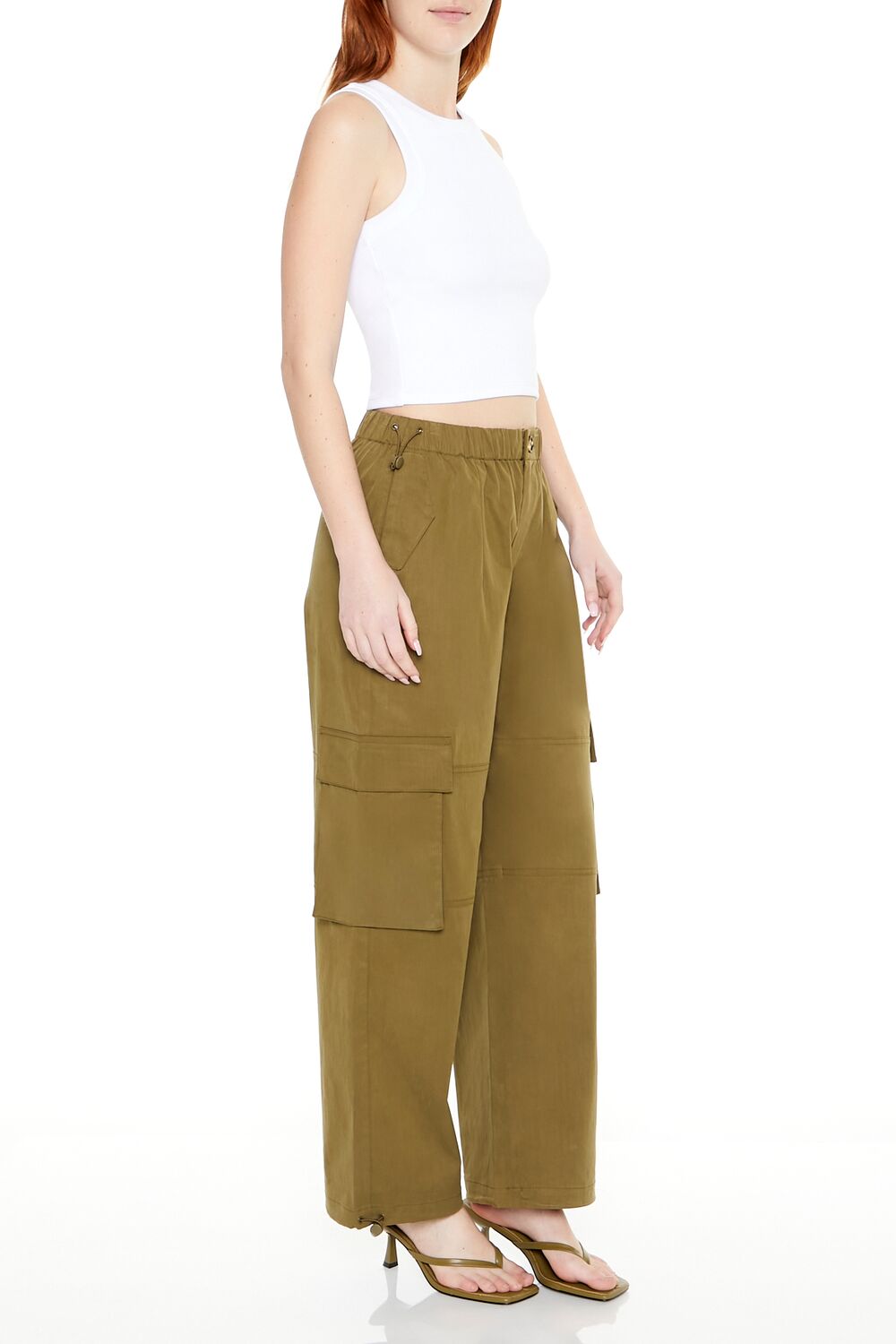 Toggle Drawstring Cargo Joggers - Image 2