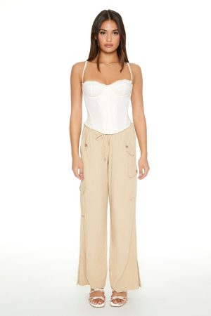 Drawstring Wide-Leg Cargo Pants