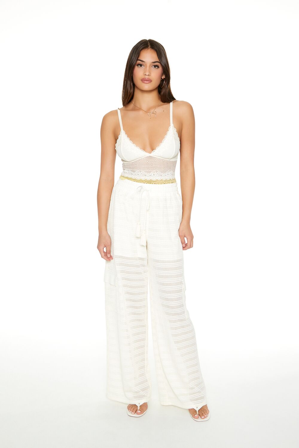 Crochet Striped Cargo Pants