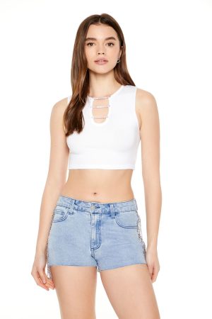 Chain Sweater-Knit Crop Top