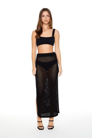 Sheer Crochet Maxi Skirt