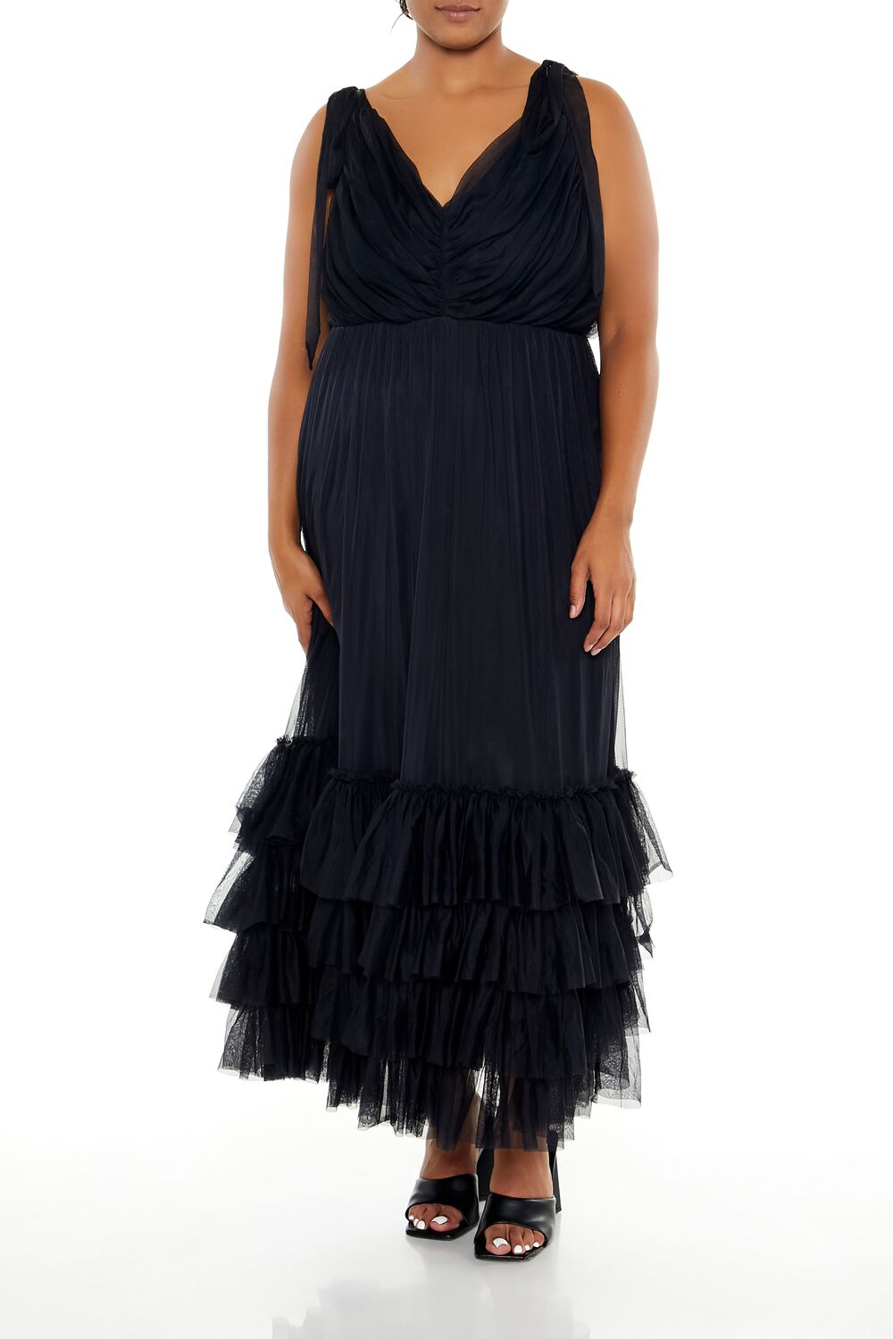 Plus Size Tiered Tie-Strap Maxi Dress - Image 6
