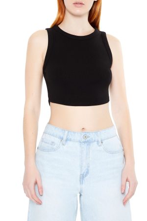 Cropped Dolphin-Hem Tank Top