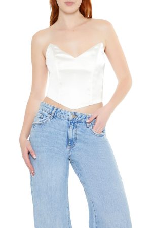 Satin Cropped Tube Top