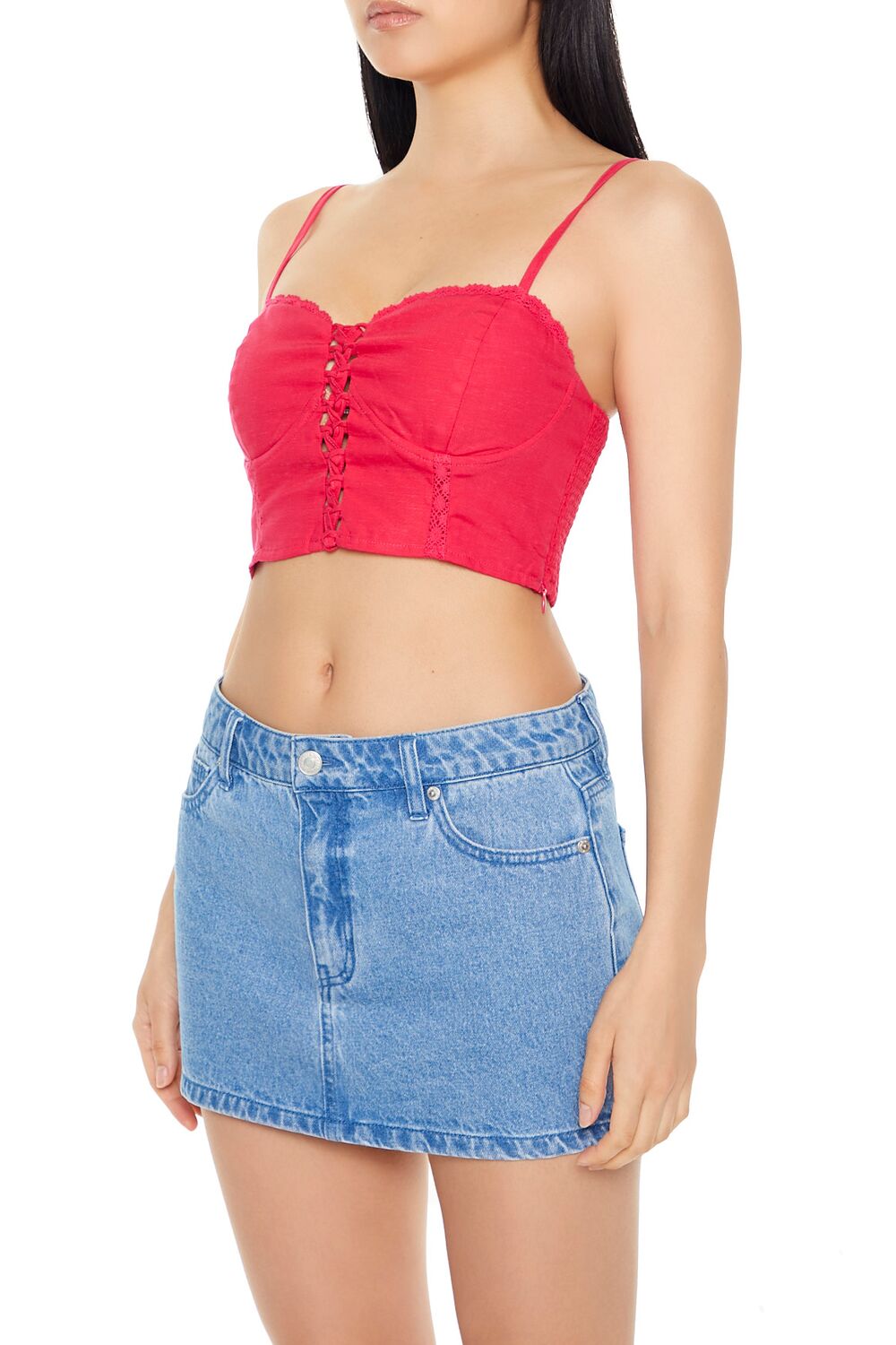 Crisscross Bustier Cropped Cami - Image 2
