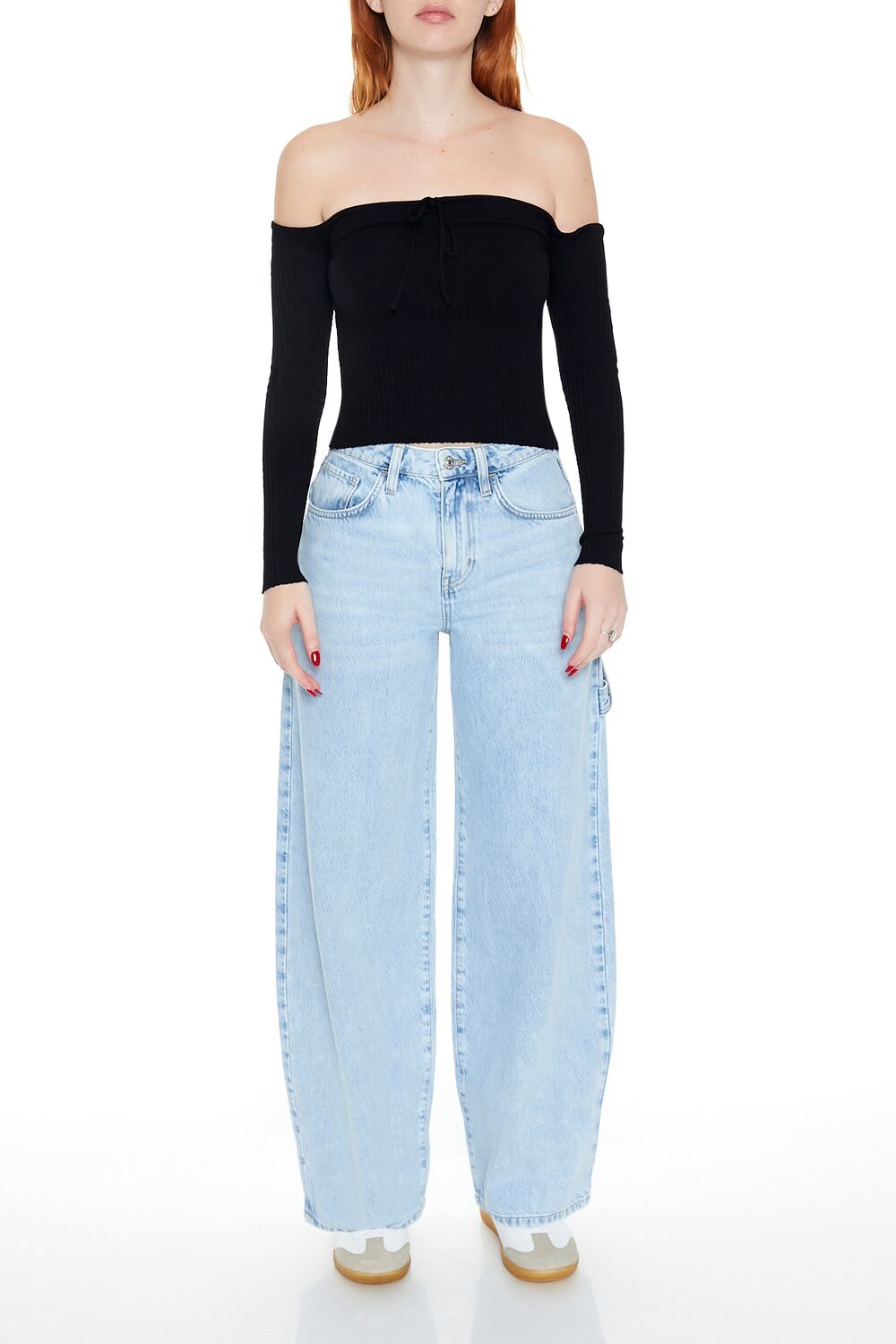 Off-the-Shoulder Sweater-Knit Top - Image 14