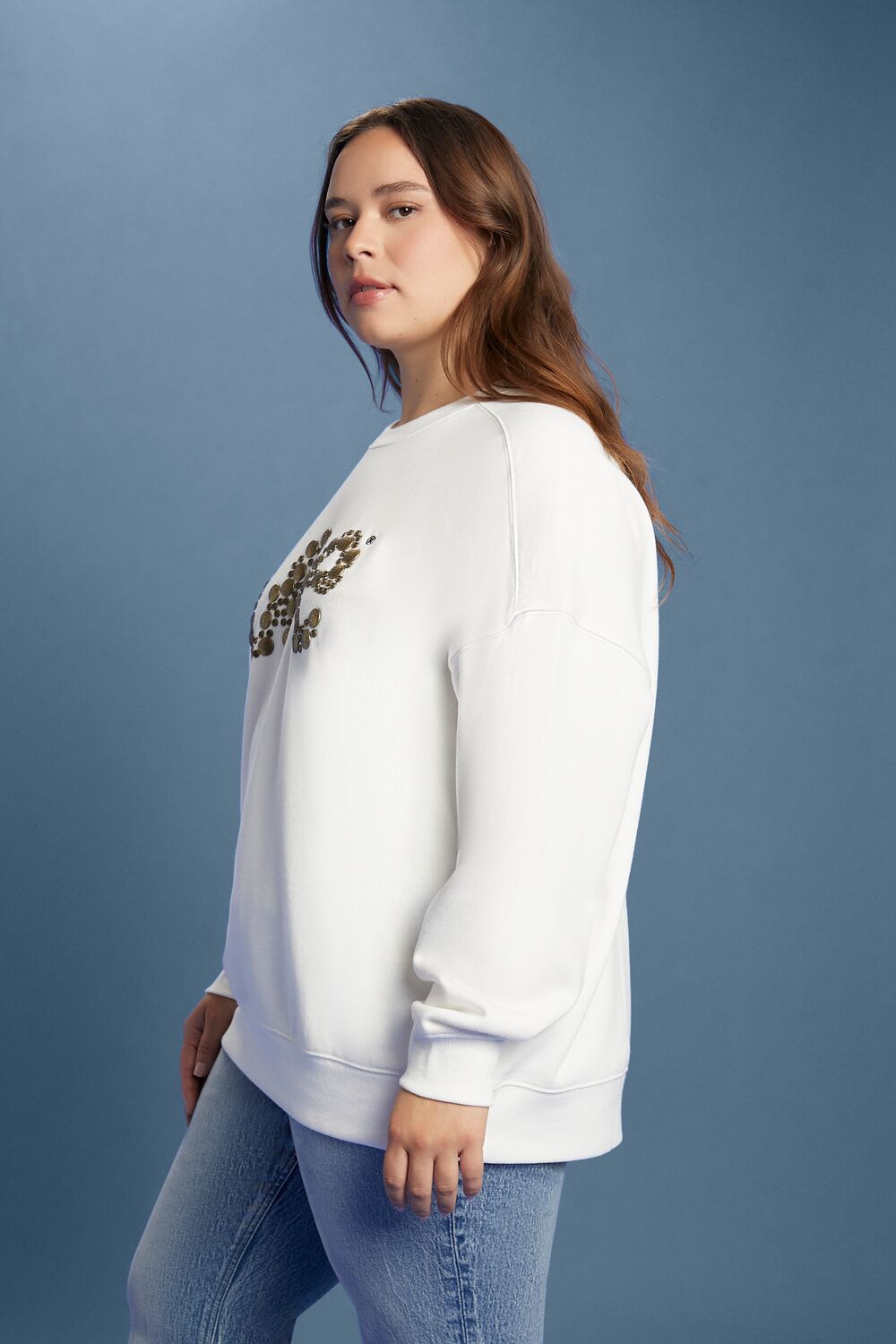 Plus Size Lee Embellished French Terry Pullover - Image 4
