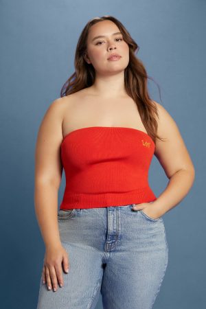 Plus Size Lee Sweater-Knit Tube Top
