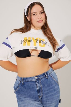 Plus Size Striped New York Tee