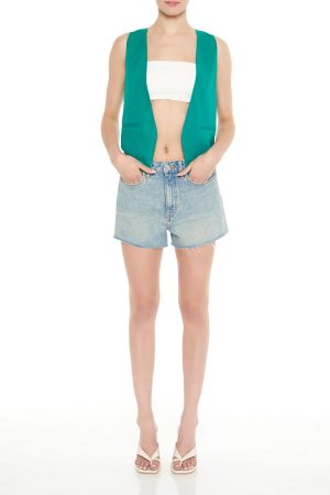 Open-Front Pointed-Hem Vest