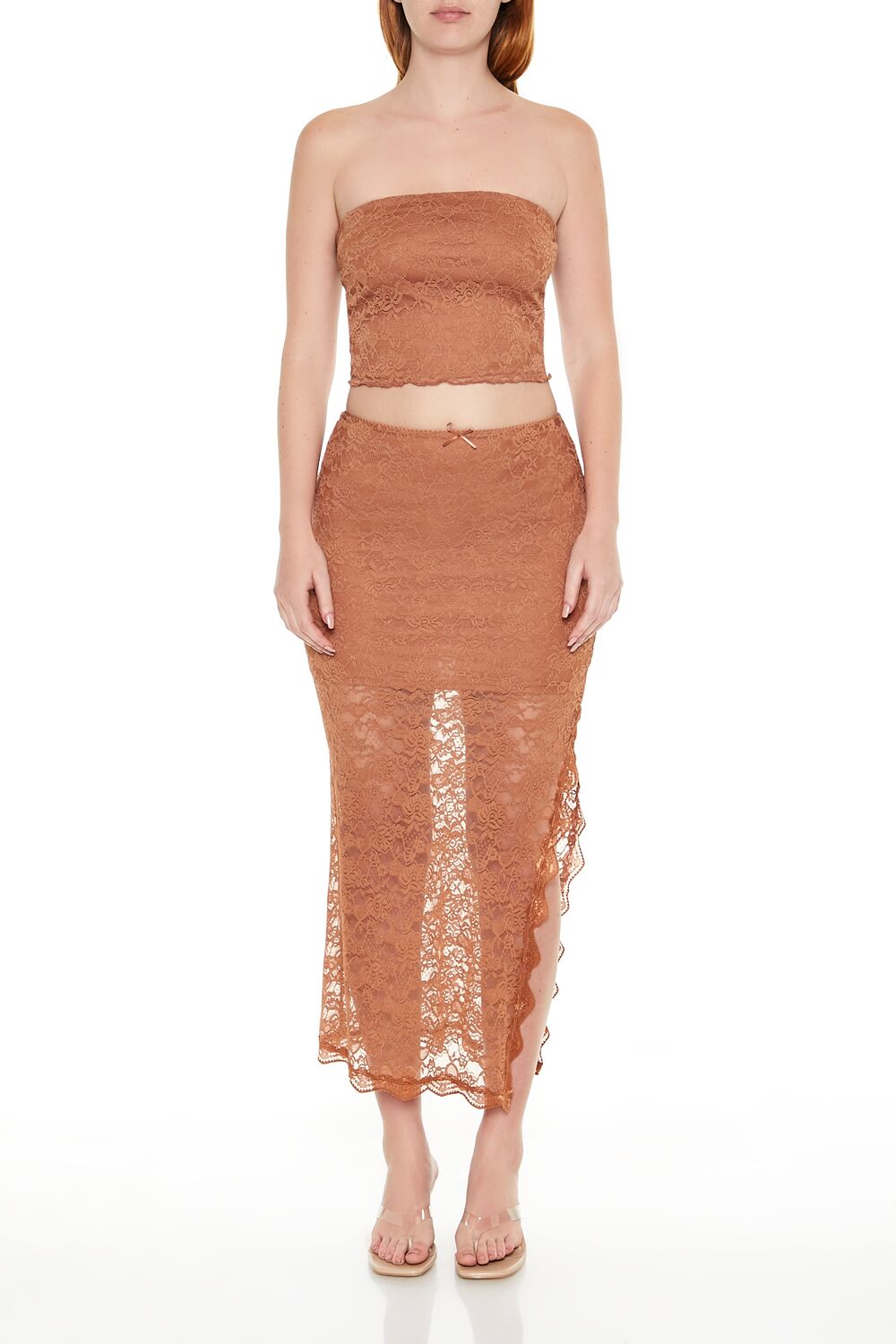 Lace Cropped Tube Top - Image 2