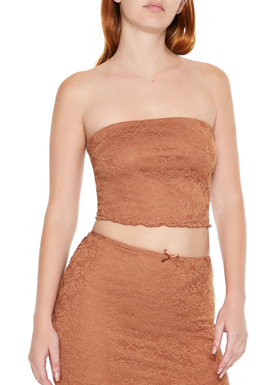 Lace Cropped Tube Top - Image 4