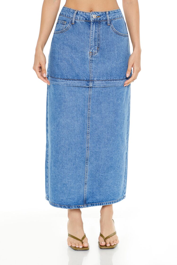 Convertible Denim Maxi Skirt - Image 3