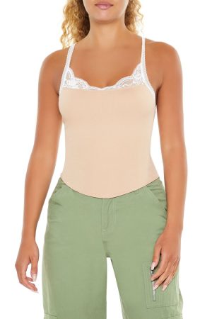 Seamless Lace-Trim Cami
