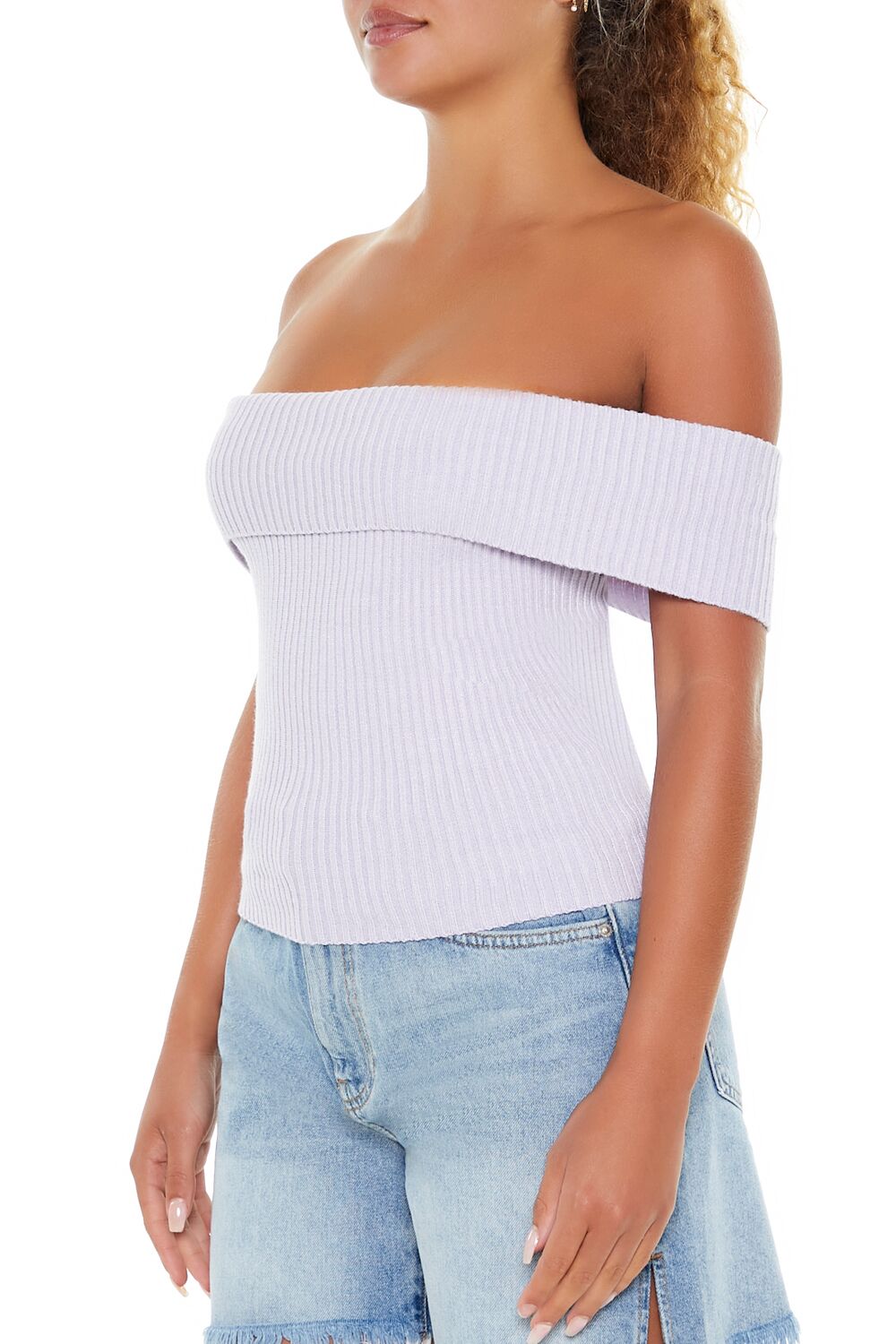 Off-the-Shoulder Sweater-Knit Top - Image 10