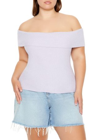 Plus Size Tie-Back Sweater-Knit Top