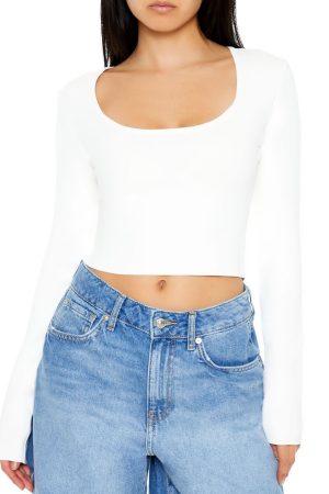 Ribbed Sweater-Knit Crop Top