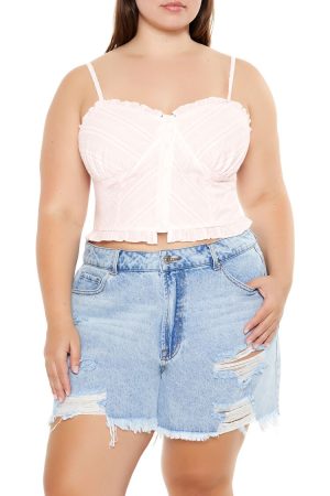 Plus Size Striped Cropped Cami
