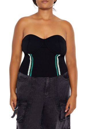 Plus Size Embroidered Tube Top