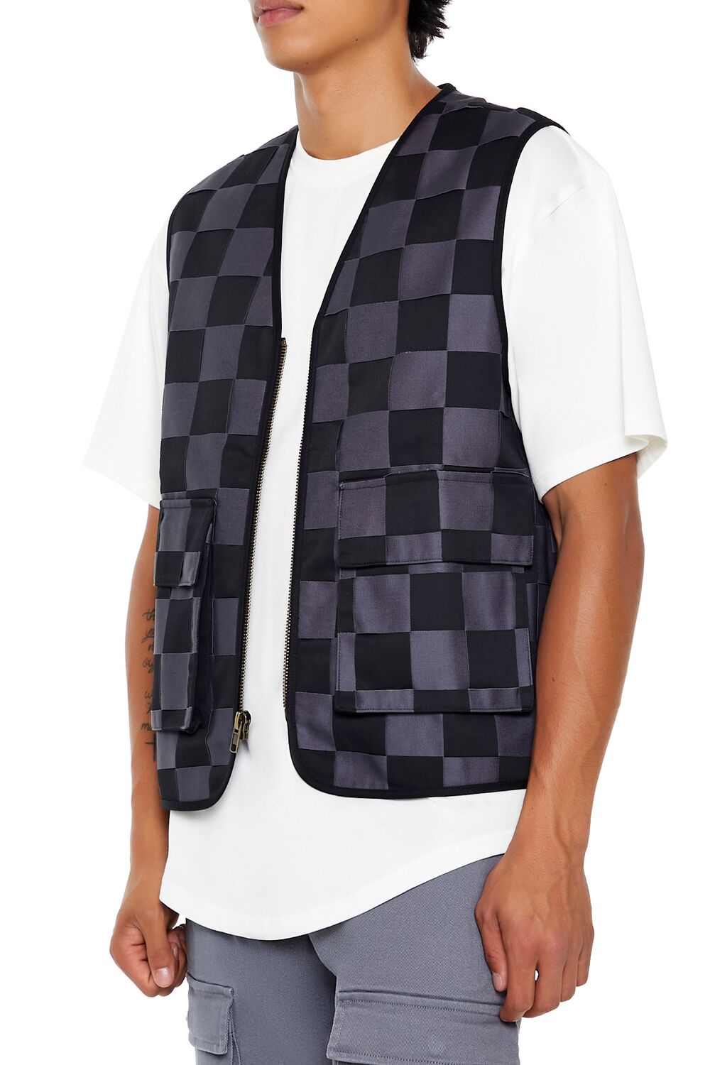 Checkered Cargo Vest - Image 3