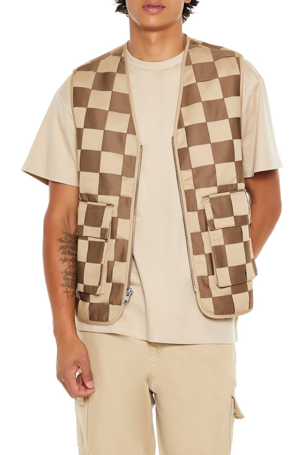 Checkered Cargo Vest - Image 6
