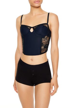 Sheer Lace Underwire Corset Bra