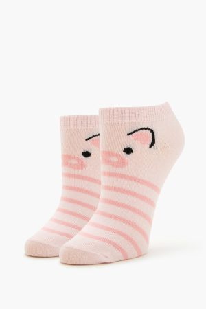 Pig Graphic Ankle Socks