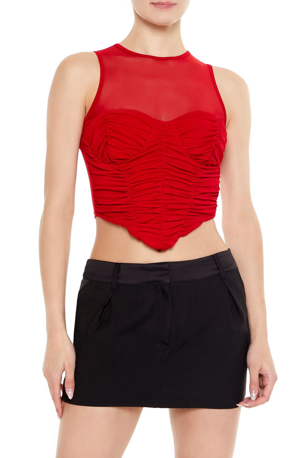Ruched V-Hem Crop Top - Image 13
