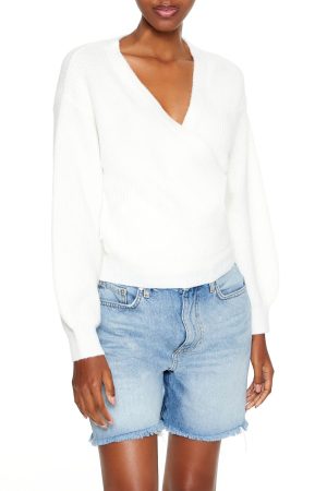 Drop-Sleeve Wrap Sweater